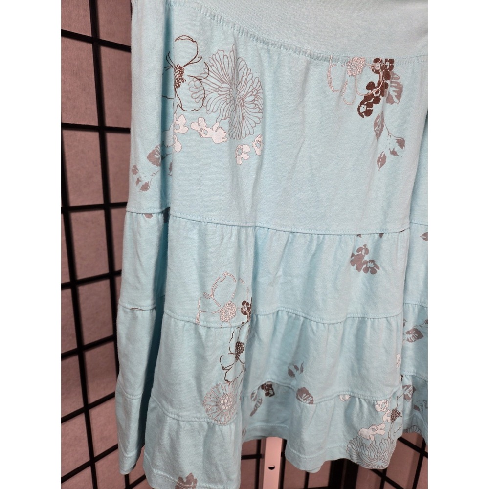 FRESH PRODUCE Tropical Beachwear Womens M BLUE Tiered Jersey Cotton Skirt NWT - Picture 2 of 7